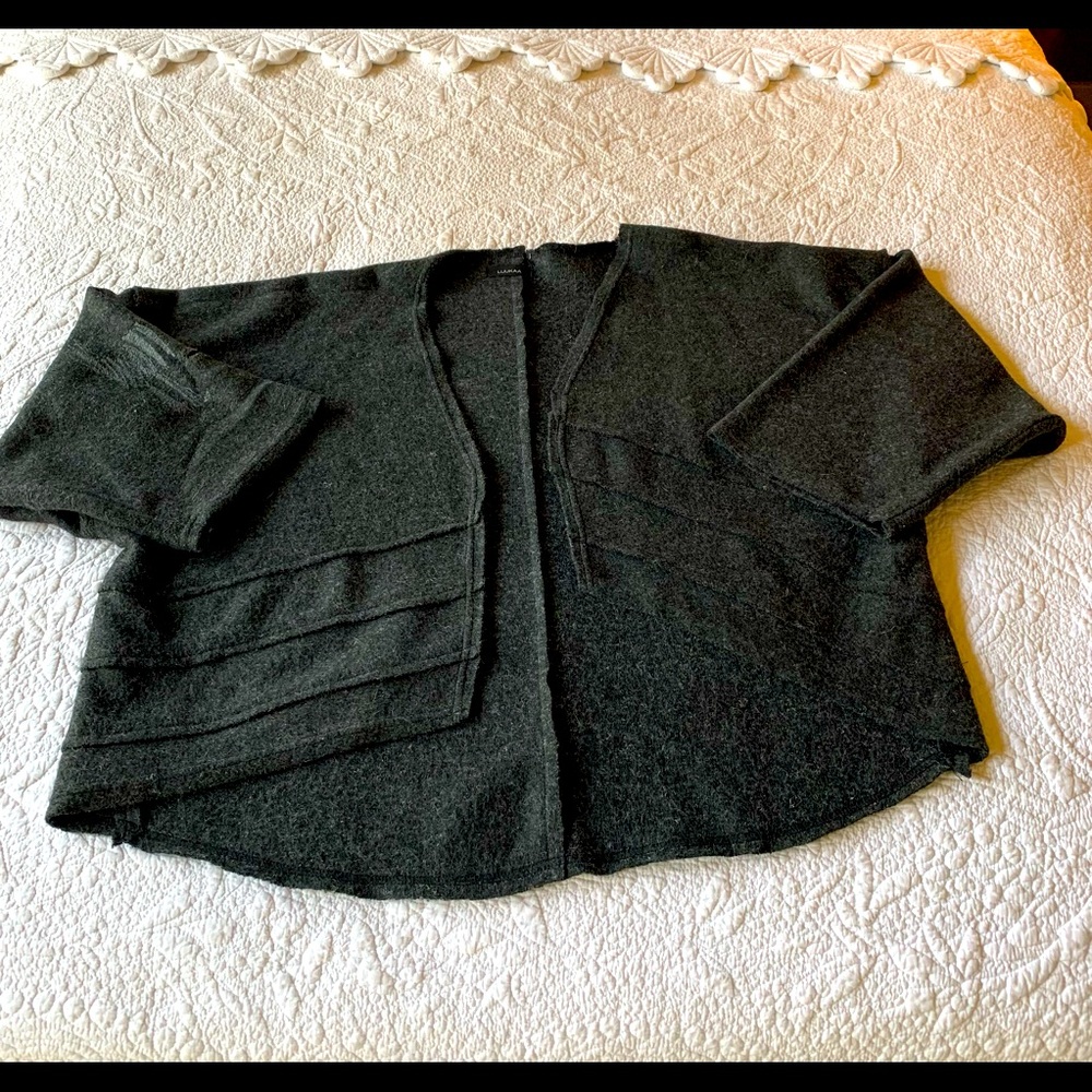 Short open front wool jacket by Lukaa. Light but warm…wooly!